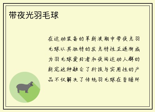 带夜光羽毛球